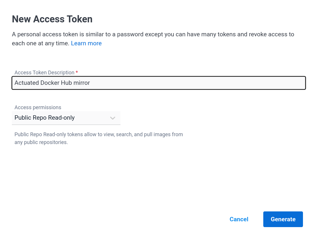 Settings for a public token